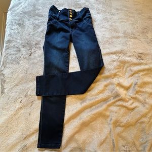 Seven7 blue 4 button fly jeans 10 push-up Size 6